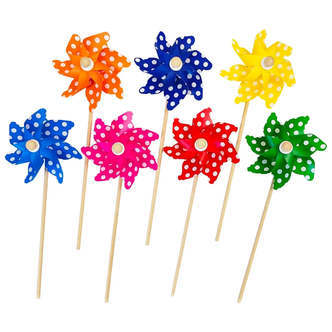 Vindmølle, 21 cm, Prikker/Ensfarvet, Giobas