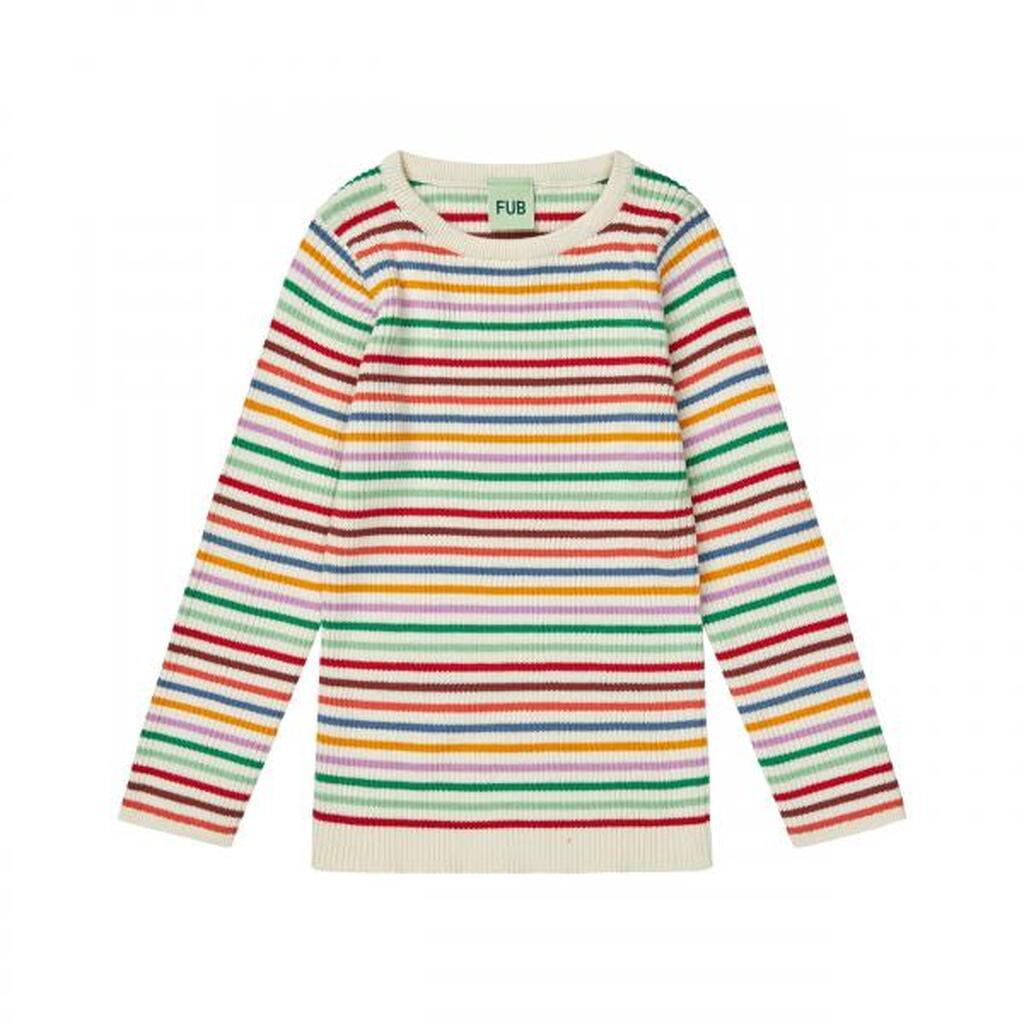 Baby Rib Bluse, Multi Stripe, FUB