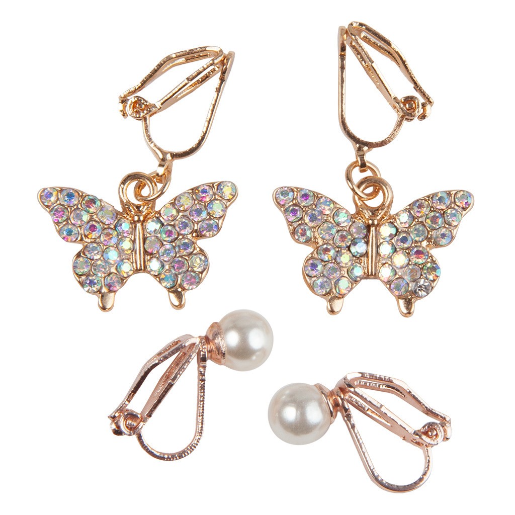 Boutique Butterfly Clip-On Øreringe 2 Sæt, Great Pretenders