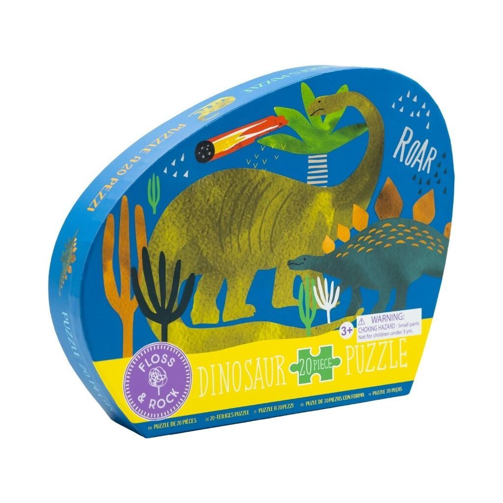 Puslespil, Dino, 20 Brikker, Floss & Rock