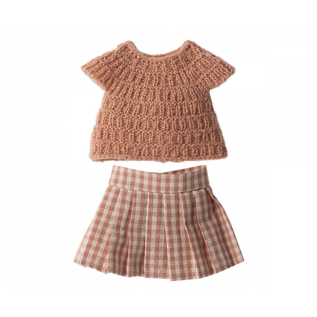 Strikket Bluse Og Nederdel, Str. 3, Maileg