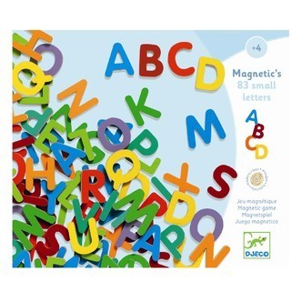 Magnet Bogstaver i Træ, Store bogstaver, 83 stk, Djeco