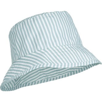 Damon Stribet Bøllehat, Stripe Sea Blue/White, Liewood
