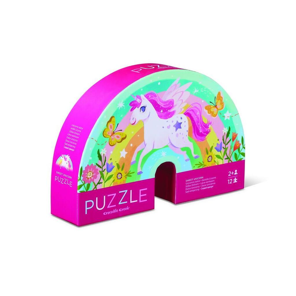 Sød Enhjørning, Mini Puslespil, 12 Brikker, Crocodile Creek
