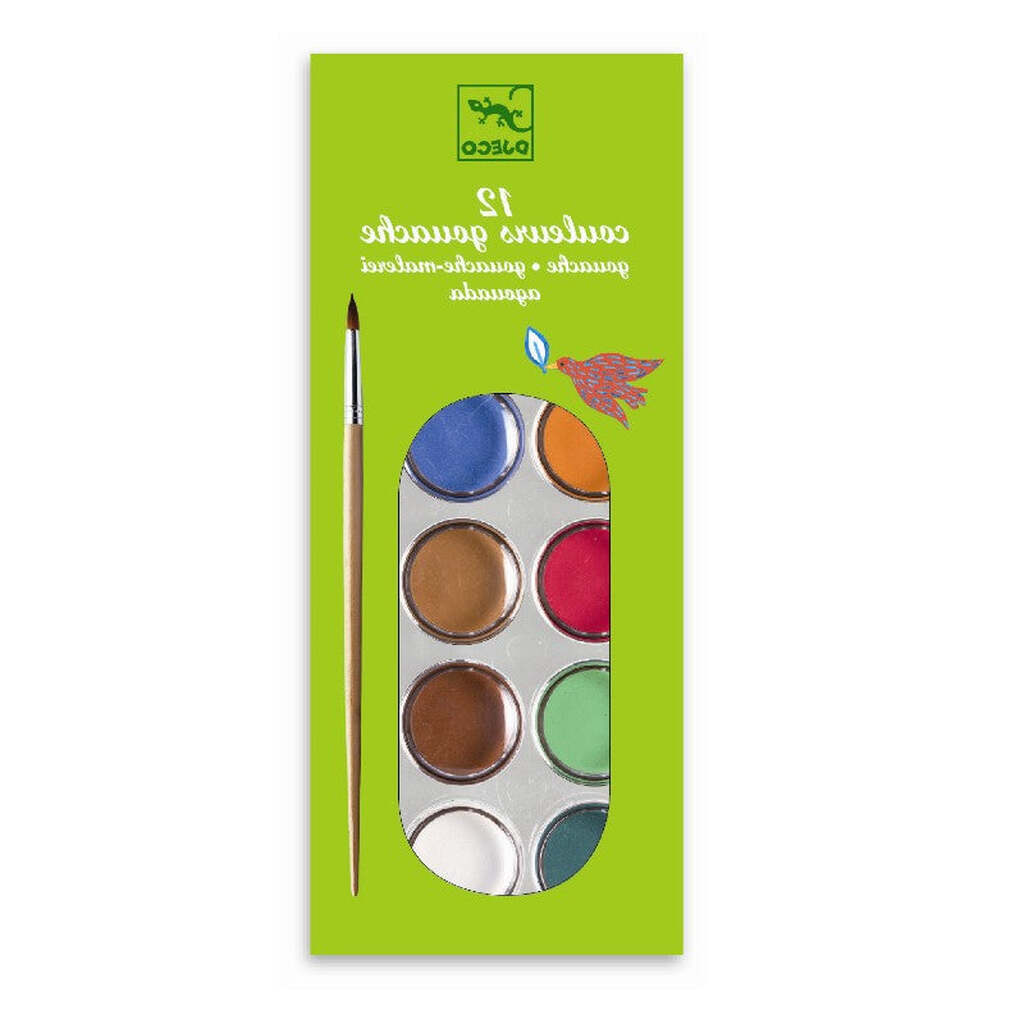 Vandfarver, 12 Farver, Djeco