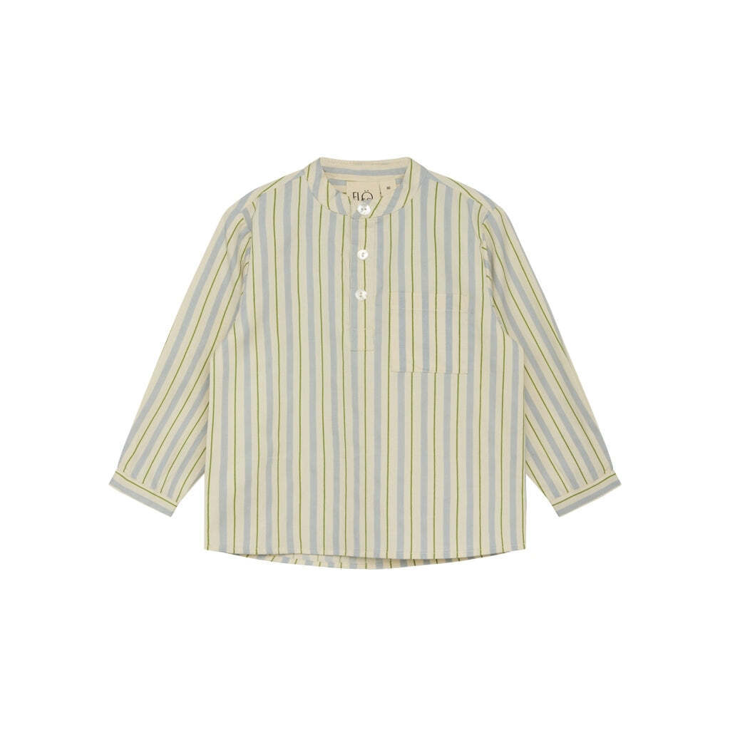 Bobby bluse, Blue/Green stripe, Flöss