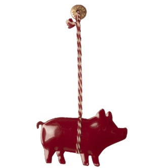 Gris i Metal, Rød, Julepynt 2022, Maileg