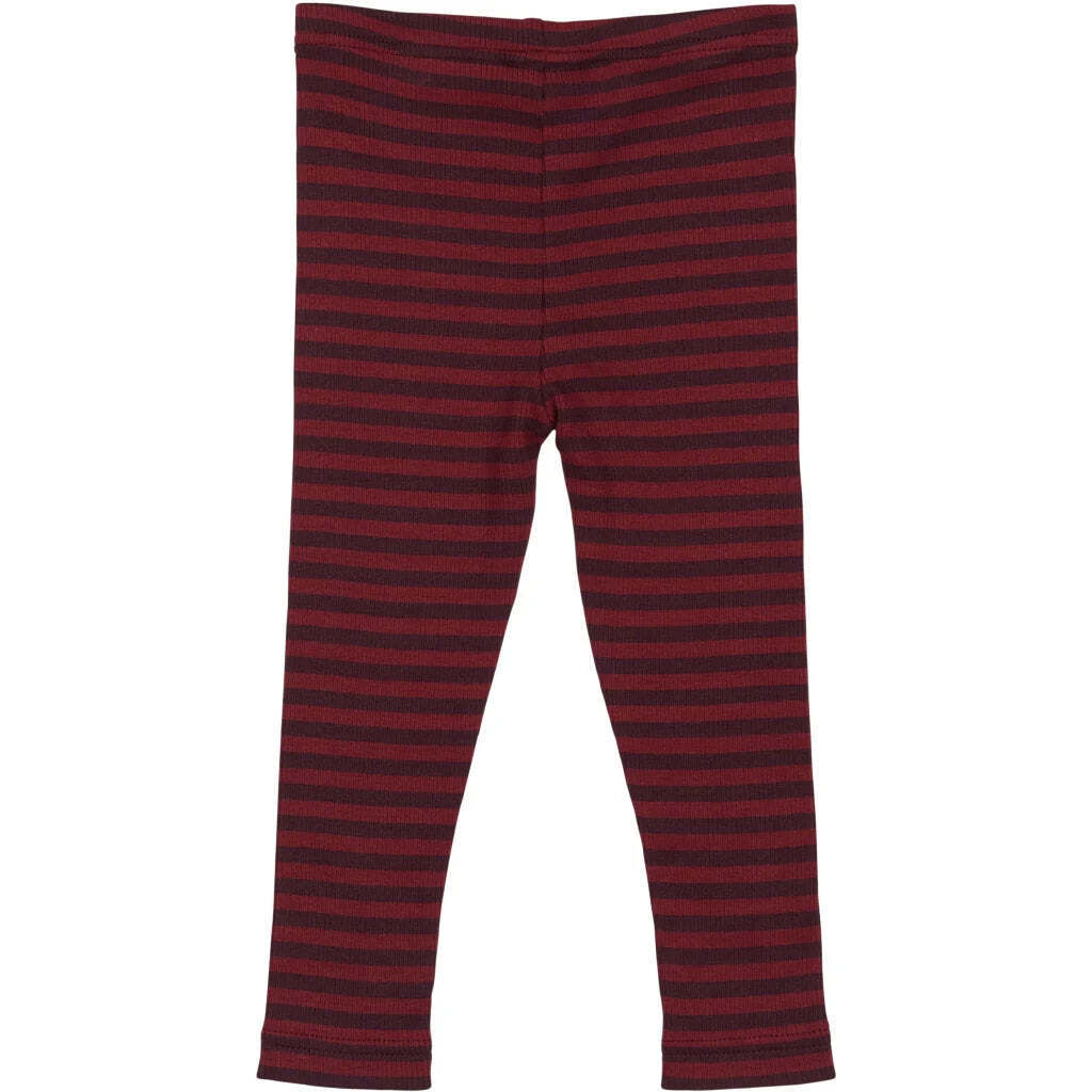 Stribet Leggings, Dark Grape/Biking Red, Petit Piao