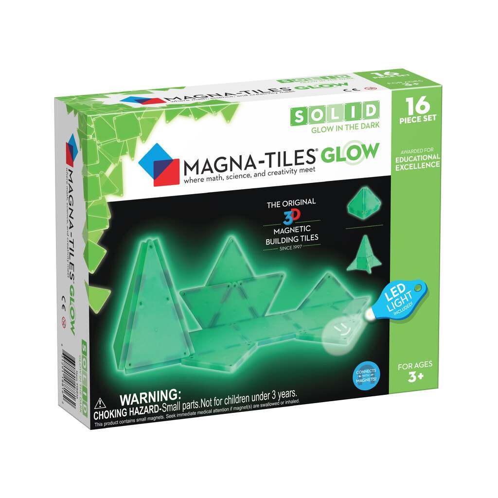 Magna-Tiles Glow, 16 stk. Selvlysende Brikker