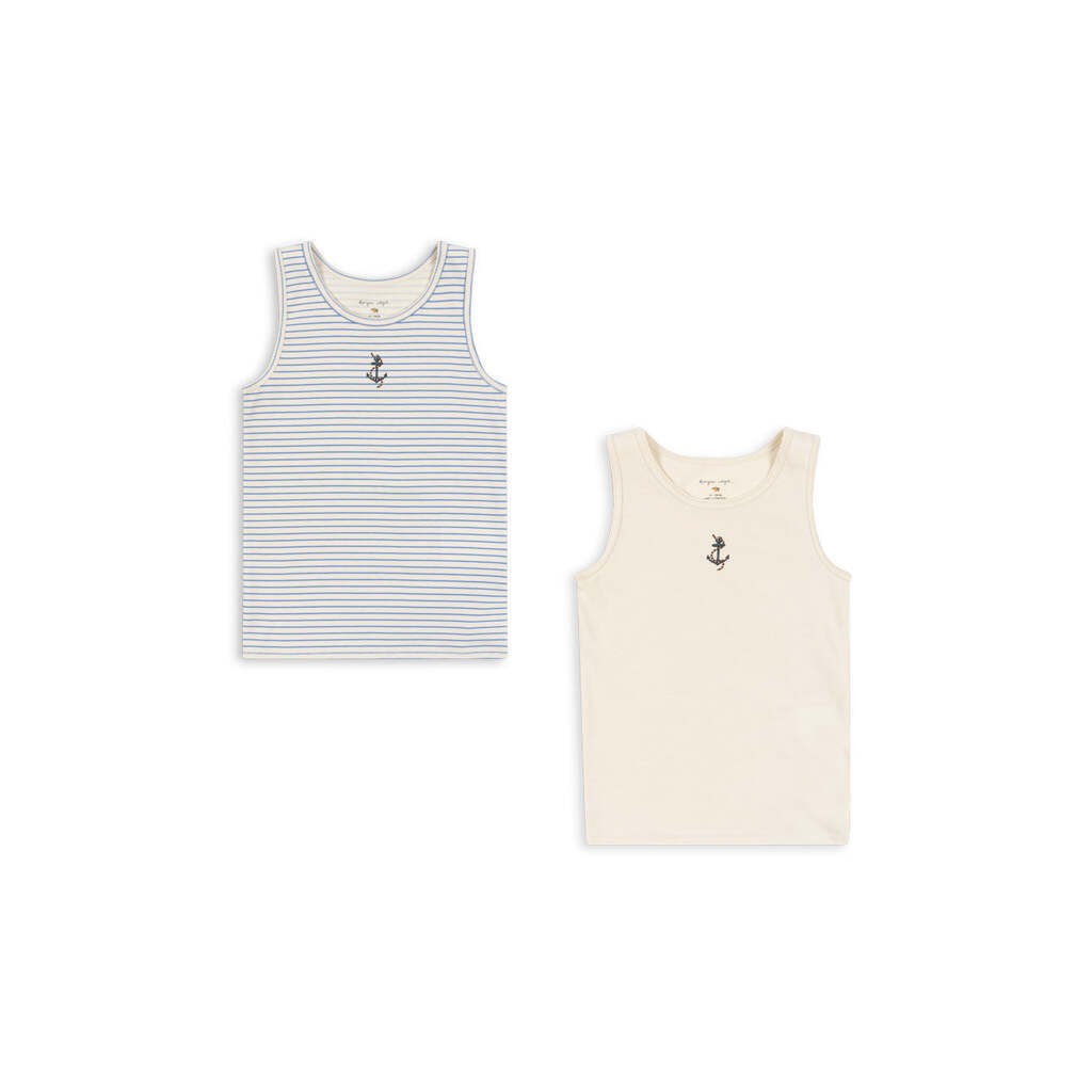 2-Pak Undertrøje Tank Top, Stripe Provence Mix, Konges Sløjd