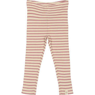 Leggings Modal Stripe, Nostalgic Rose/off white, Petit Piao