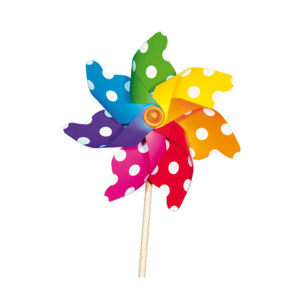 Vindmølle, 21 cm, Prikker/Regnbue, Giobas