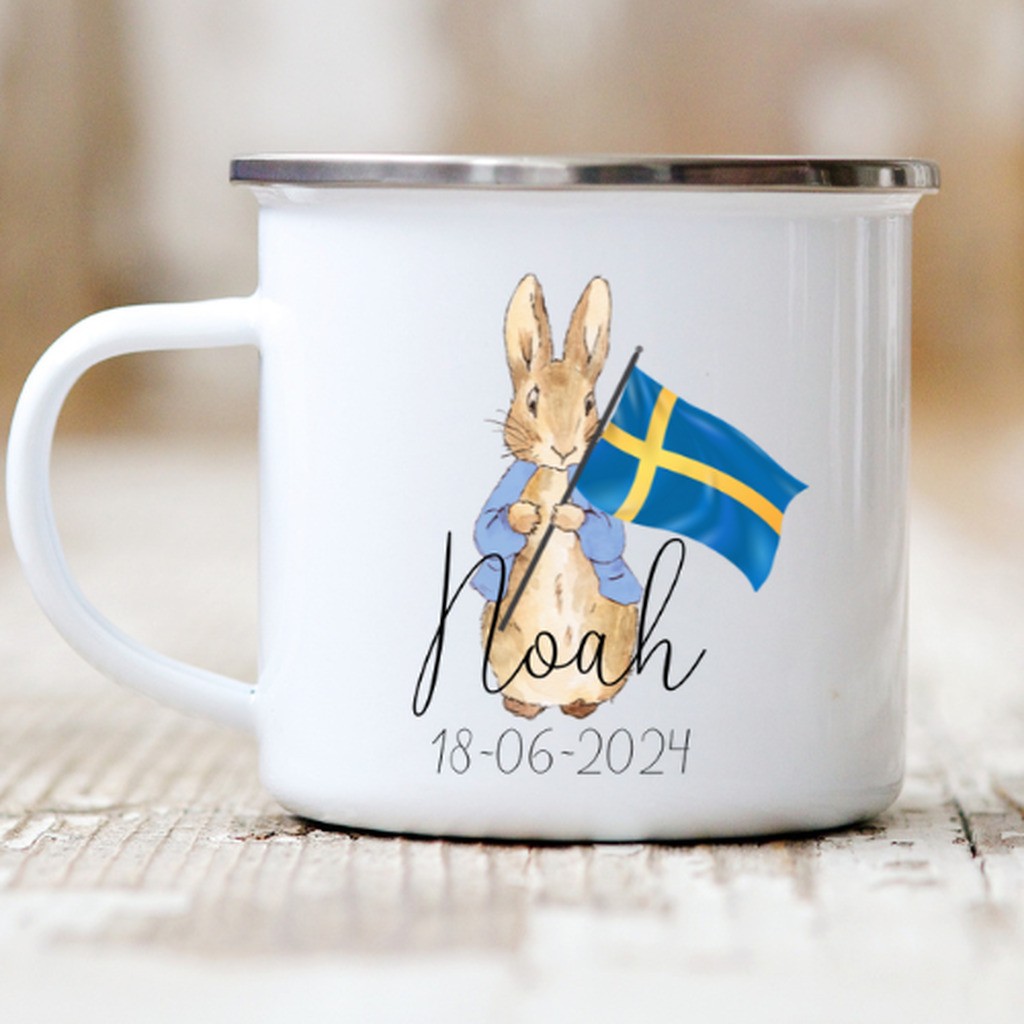 Fødselsdagskop med navn Peter Kanin navn (Blå/SE) - Navn