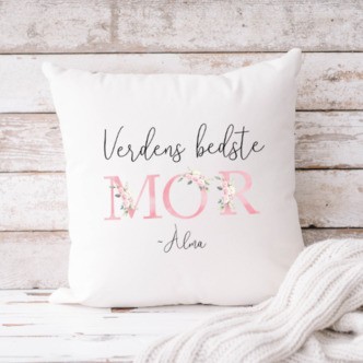Pude til mor " Verdens bedste mor" - Pudebetræk inkl. pude