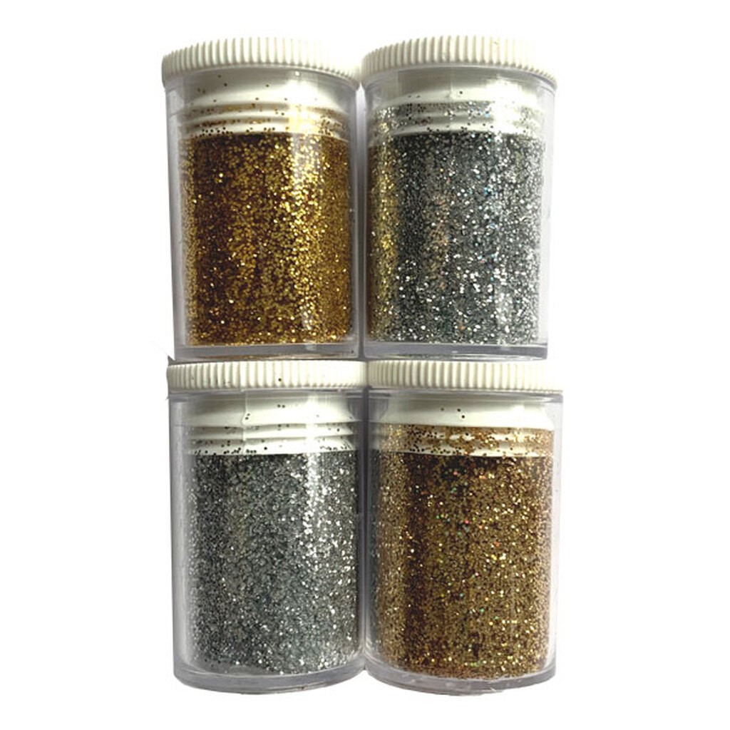 Glitter - Sølv/Guld - 4 stk.