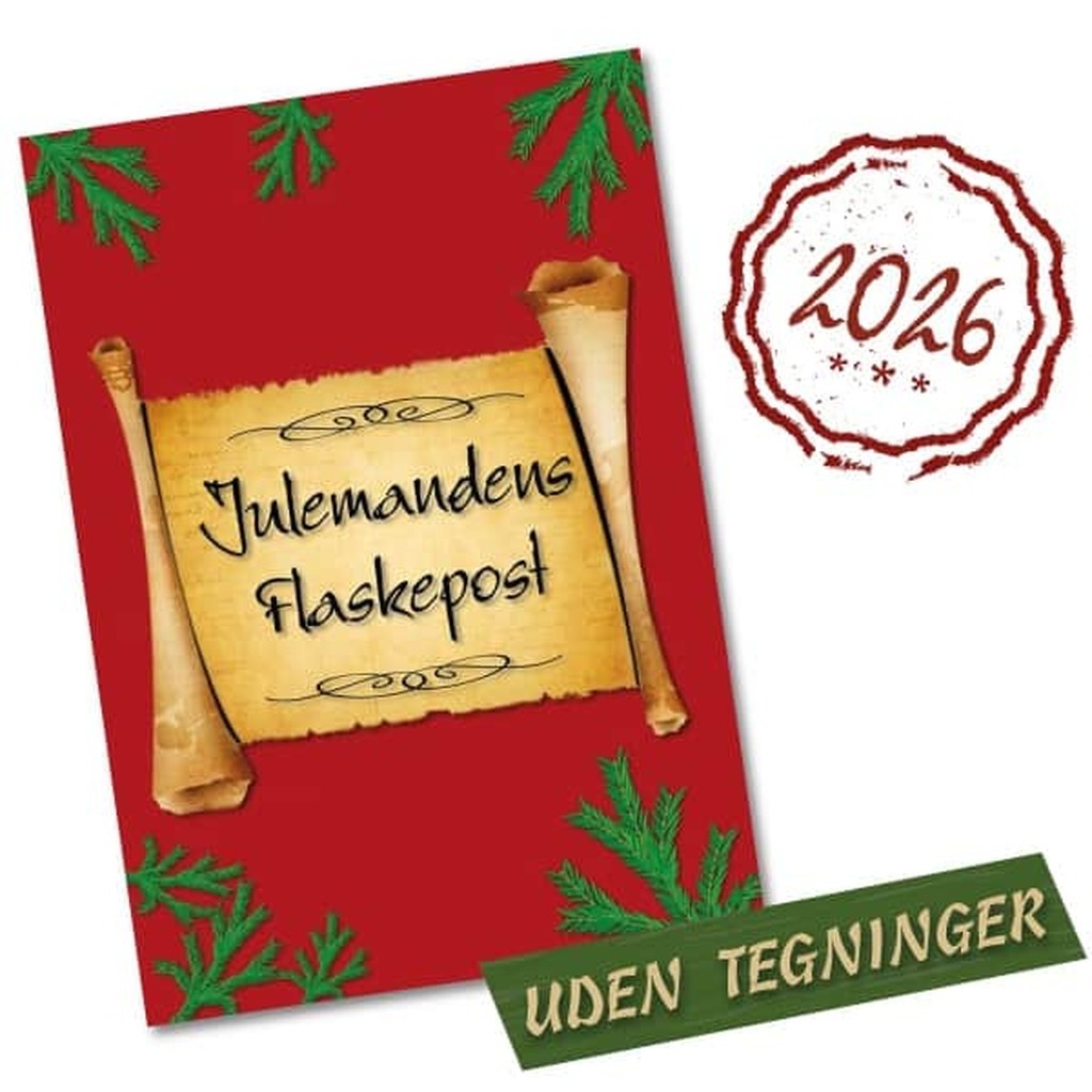 Julemandens Flaskepost 2026 - nissebreve til 1 BARN