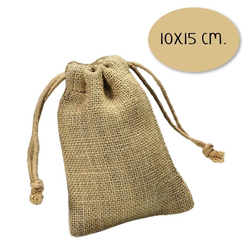 Stofpose i Jute - 10x15 cm.
