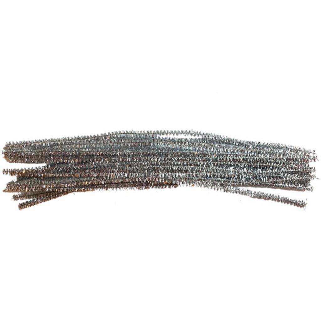 Chenille SØLV Glitter - 20 stk.