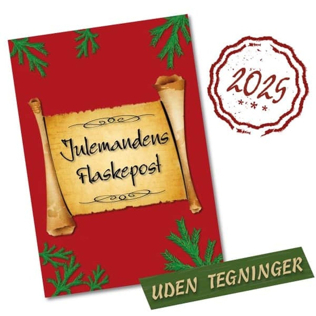 Julemandens Flaskepost 2025 - nissebreve til 2 BØRN