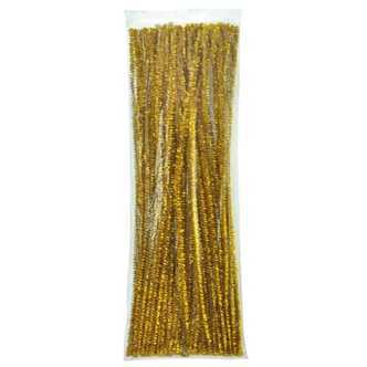 Chenille guld glitter - 100 stk.