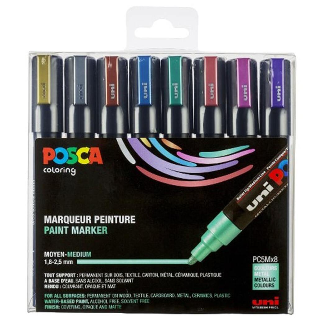 Posca Pc-5m sæt - 8-Pak  Metallic