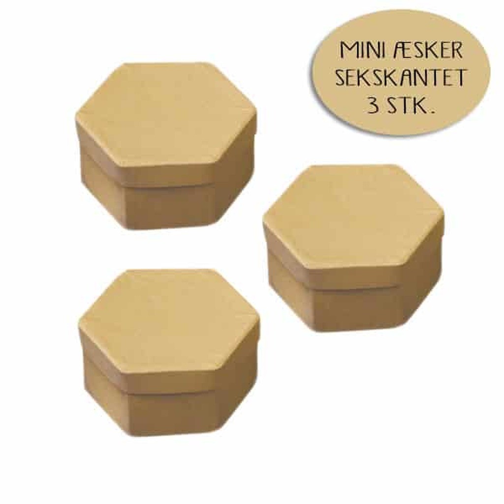 Papæsker mini - Sekskantede - 3 stk.