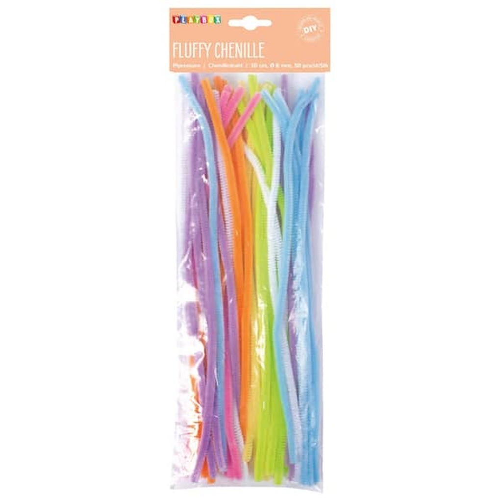 Chenille Pastelfarver - 50 stk.