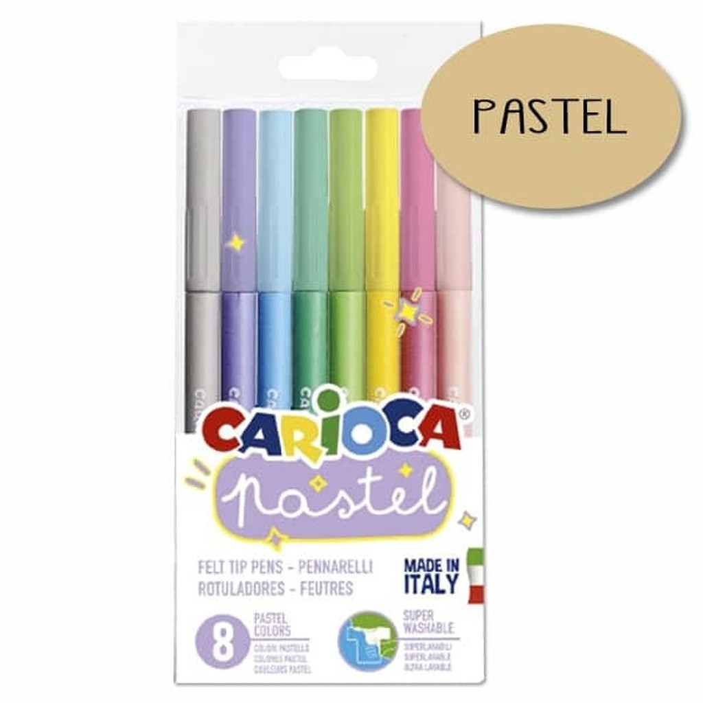 Carioca PASTEL tuscher - 8 stk.