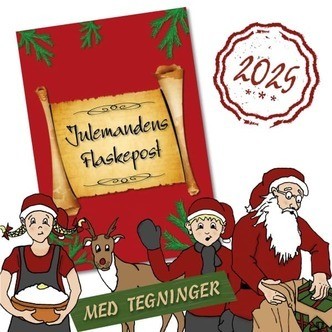 Julemandens Flaskepost 2025 - nissebreve m/tegninger - 1 BARN