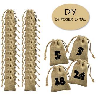 24 DIY julekalender poser med tal  Julefigurer