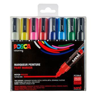 Posca Pc-5m sæt - 8-Pak  Basic farver
