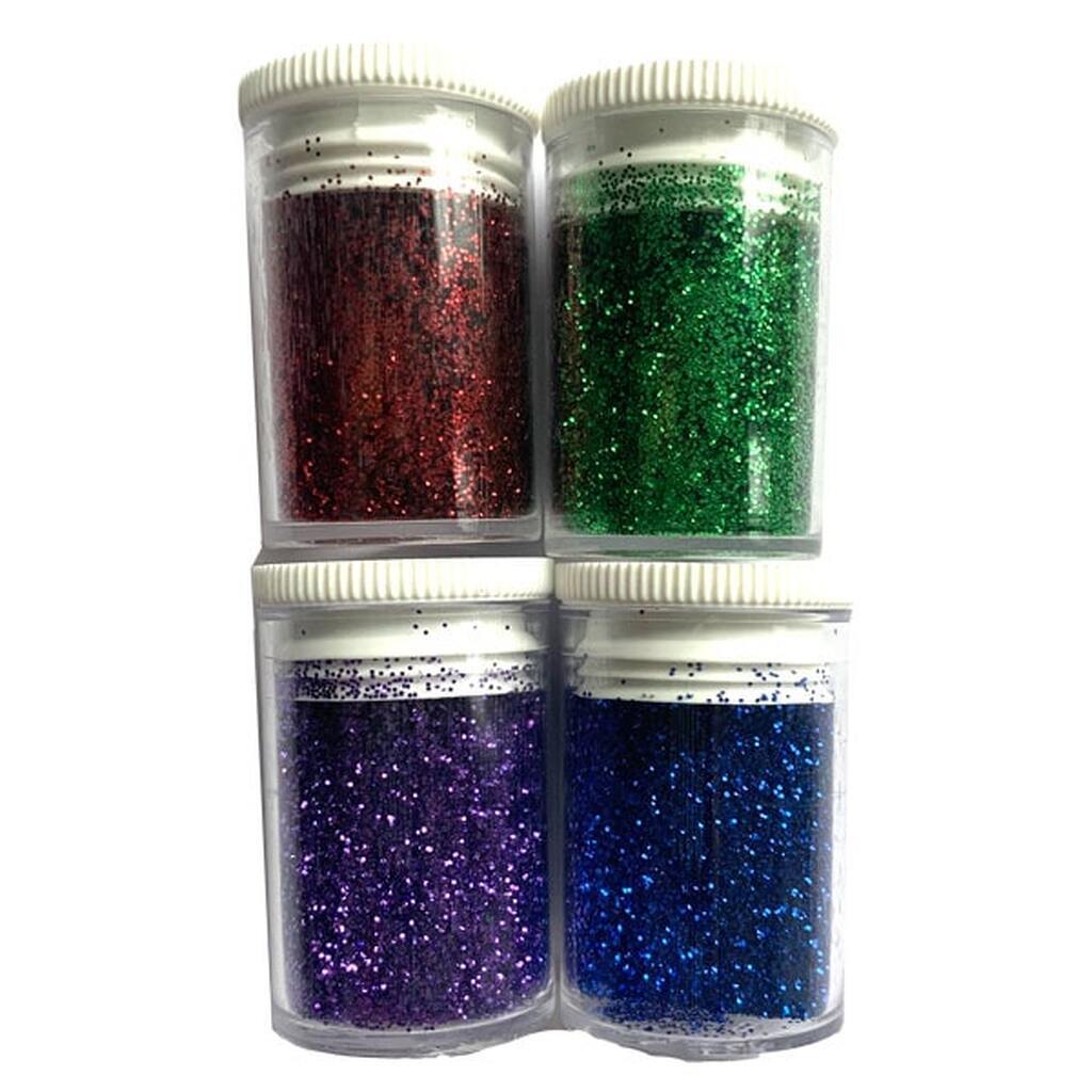 Glitter - Julefarver - 4 stk.