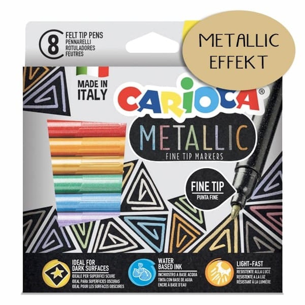 Carioca METALLIC tuscher - 8 stk.