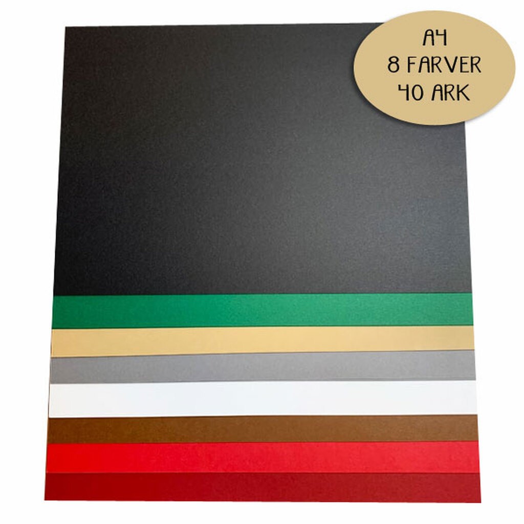Kartonpakke - A4 - JULEFARVER