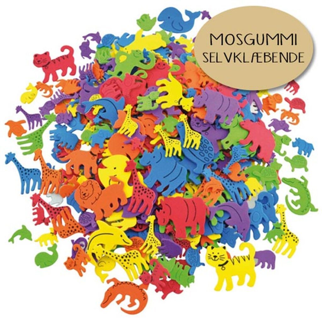 Mosgummi dyr - selvklæbende - 500 stk.
