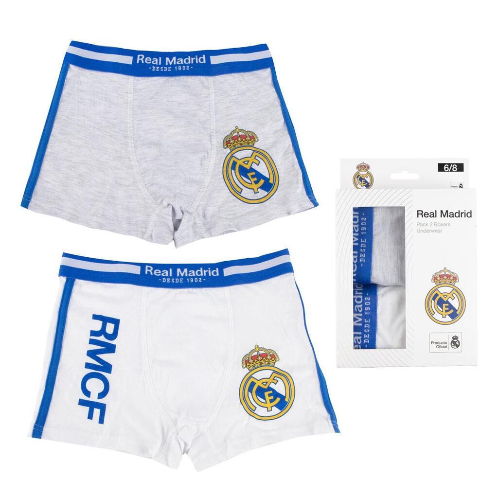 Real Madrid Boxershorts til Børn, grå/hvid  2 stk., 4-5 år