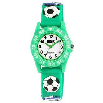 Børneur med fodboldmotiv  Grøn