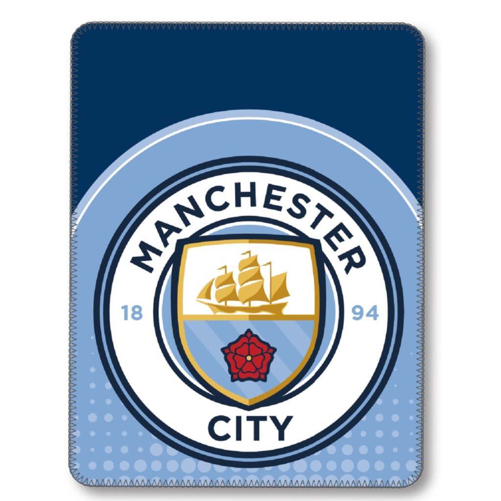 Manchester City fleece tæppe - 140x100 cm.