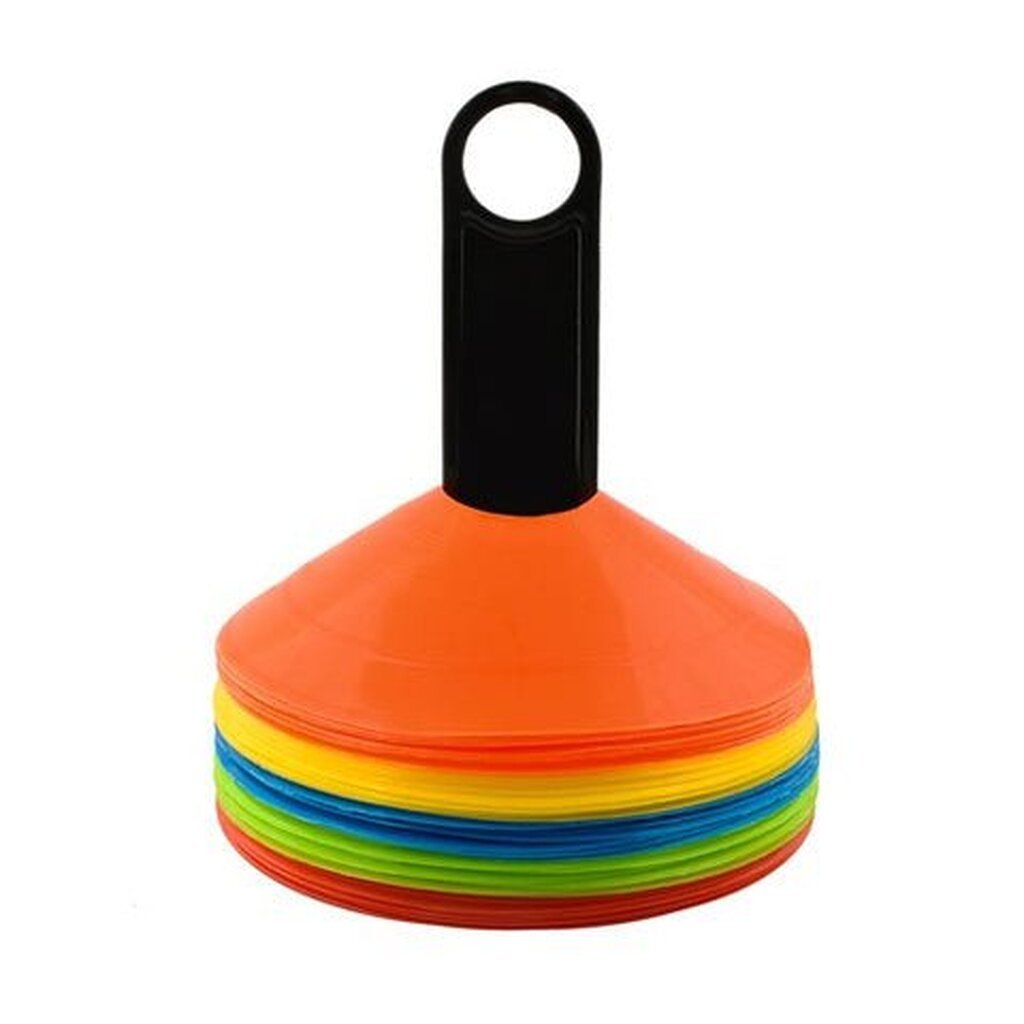 Markeringskegler - 50 stk. (gul, orange, rød, grøn og blå)