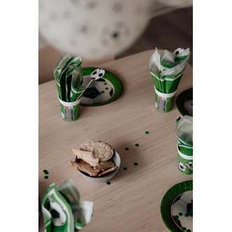 Fodbold konfetti - grøn & sølv