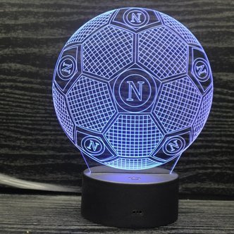 Napoli 3D Fodbold lampe -  Lyser i 7 farver