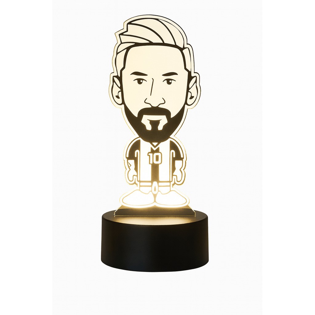 Messi 3D Fodbold lampe -  Lyser i 7 farver