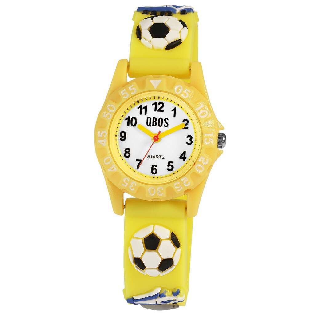 Børneur med fodboldmotiv  Gul