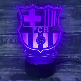 FC Barcelona 3D Fodbold lampe -  Lyser i 7 farver