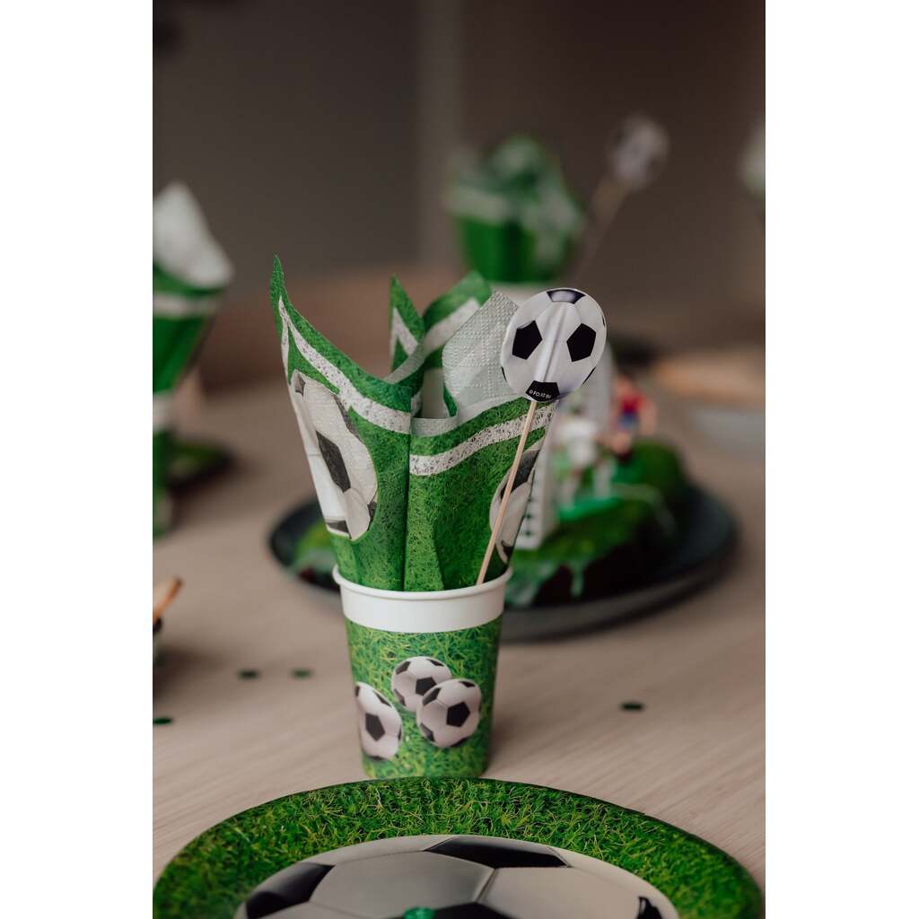 Fodboldservietter  20 stk.  Grønt fodboldtema  33x33 cm