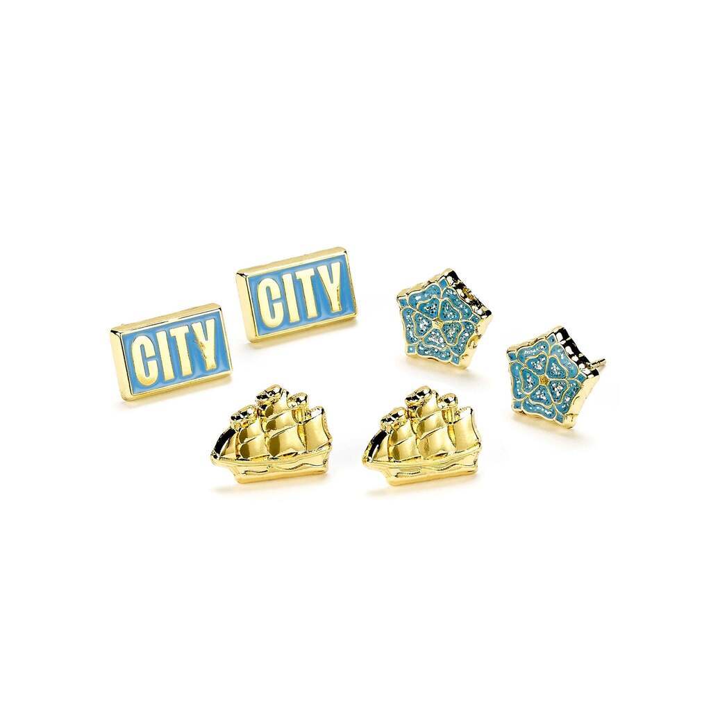 Manchester City Øreringe - 3 designs i 1 pakke