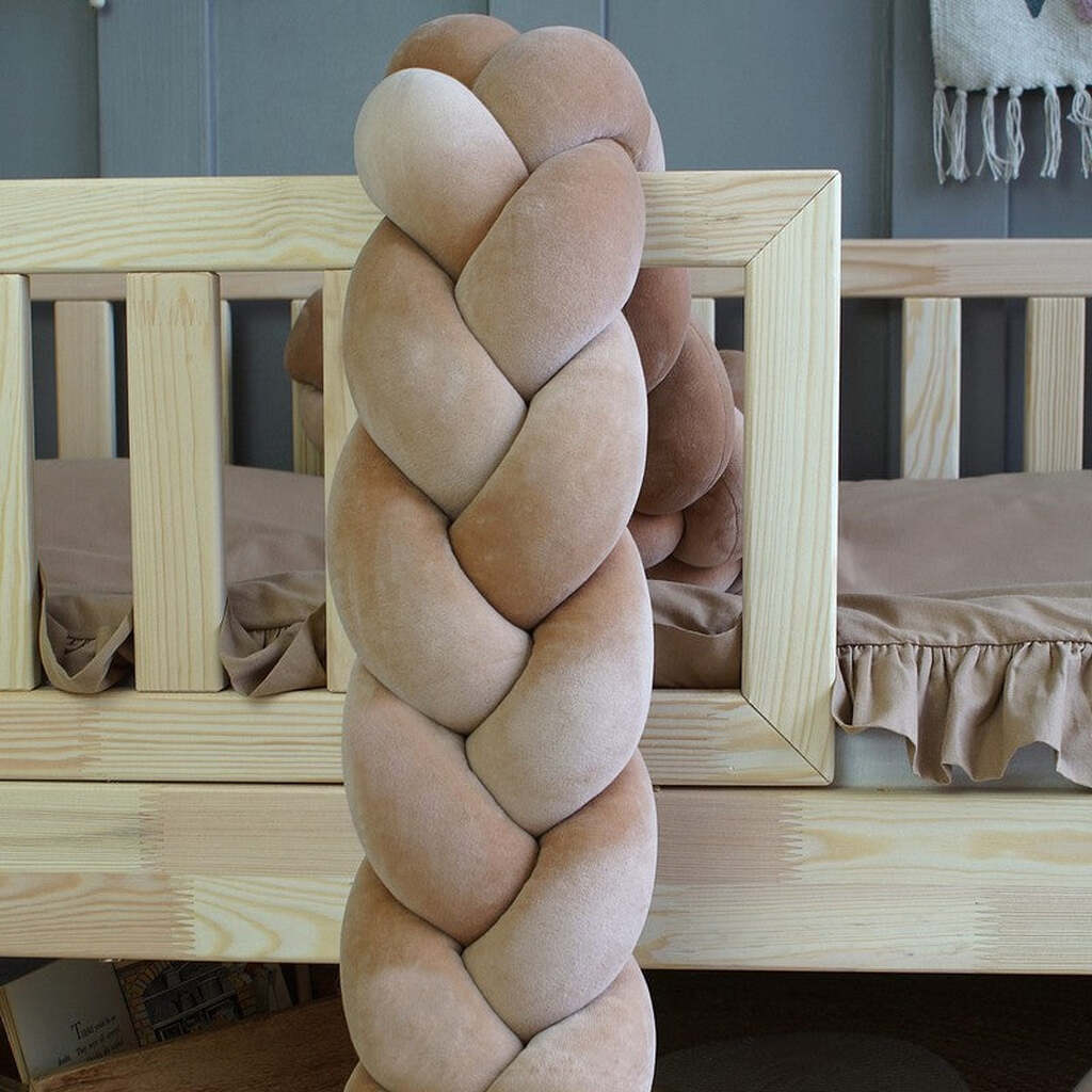 Sengerand, 3-strenget fletning- Latte